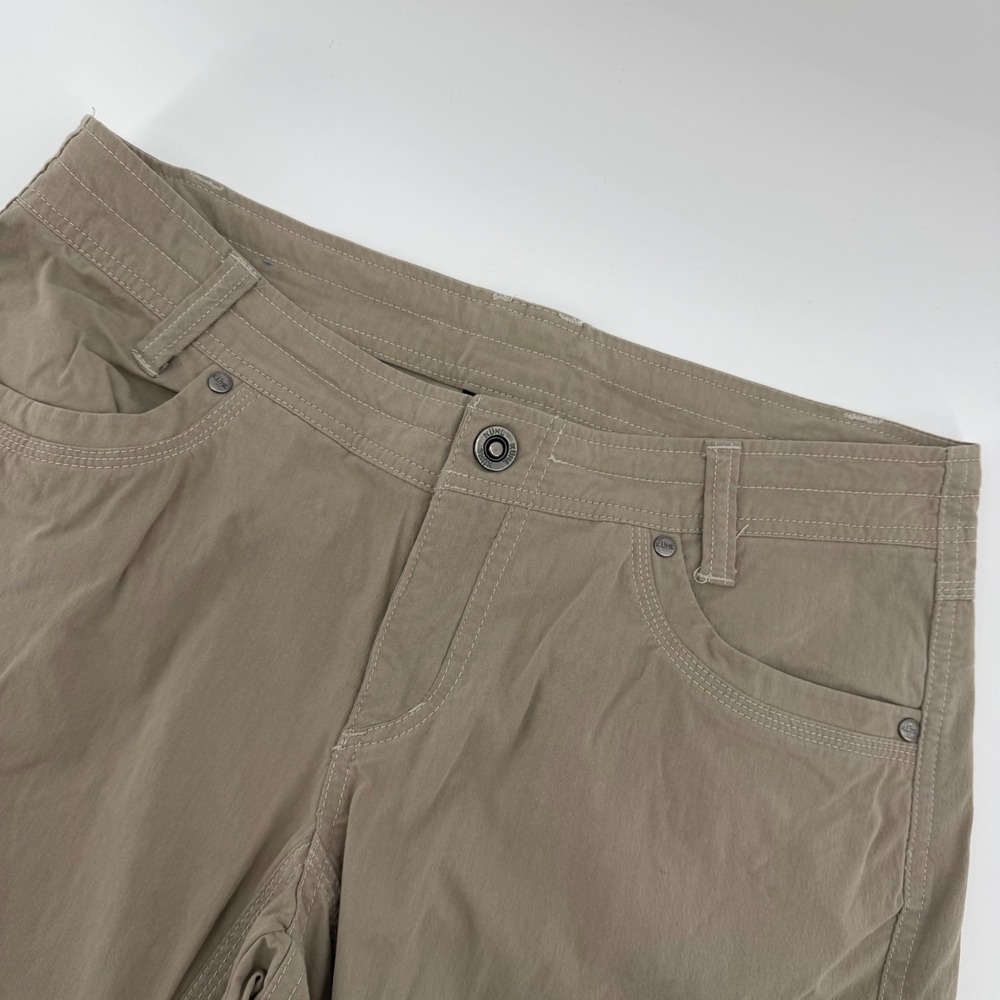KUHL Cargo Hiking Pants Womens 8 Long Khaki Utility Tan Roll Up Stretch Outdoor